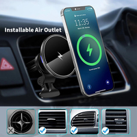 Chargeur de voiture sans fil magnétique avec charge rapide PD 3.0, sortie 15W, port Type-C pour iPhone 12+-Support de voiture portable