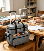 Sac de transport à roulettes détachable pour machine à coudre, en polyester et nylon, personnalisable avec logo, fourni directement par l'usine