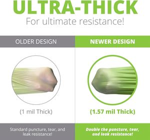 Compostable 50-55 Gallon Flat-Top Trash Bags, Heavy Duty Extra Thick <b>Large</b> Lawn & Yard Waste Bags, ASTM D6400, BPI - Product Image 3