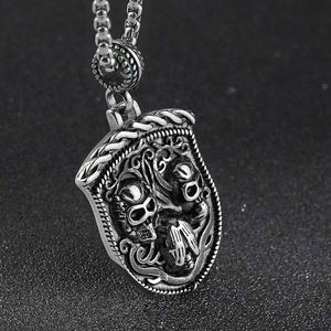 Collar de Calavera Gótica para Hombre, Estilo Hip Hop, de Acero Inoxidable, con Cadena de Acero Inoxidable, para Joyería Punk, OEM - Product Image 1