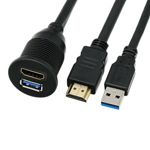 Câble d'extension USB 3.0 HDMI mâle à femelle pour voiture, étanche, pour panneaux de tableau de bord - Product Image 4