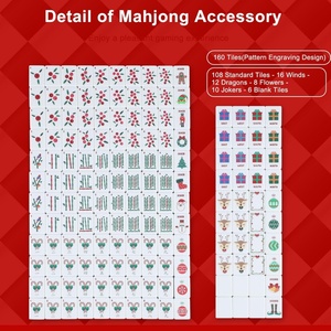 Christmas-themed American Mahjong Tile Set Portable Acrylic Tiles Measuring 1.2 Inches for Adult Social Mahjong <b>Entertainment</b> - Product Image 3