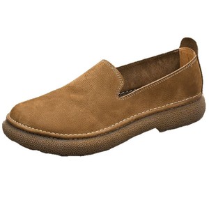 Mocassins en cuir à bout rond, respirants, en cuir véritable, semelle extérieure en caoutchouc, semelle intermédiaire en EVA, chaussures décontractées pour hommes toutes saisons - Product Image 5
