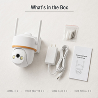 Caméra de sécurité PTZ 2K pour cour, parking, usine, ferme, caméra IP extérieure WiFi avec détection humaine et vision nocturne 3MP