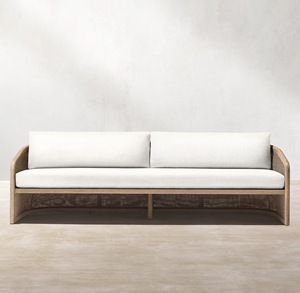 Ensemble de salon de jardin en teck pour villa, canapé d'extérieur modulable, mobilier de jardin très demandé - Product Image 4