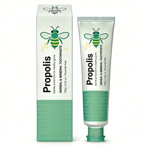 Vente en gros d'usine, OEM, marque privée, dentifrice à base d'extraits naturels de plantes, sans fluor, pour la santé des gencives, dentifrice à la propolis verte - Product Image 2