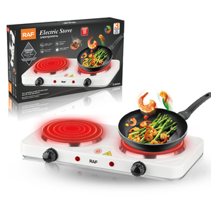 2 bruciatori a basso prezzo <span class=keywords><strong>piastra</strong></span> <span class=keywords><strong>elettrica</strong></span> ad alta potenza 2000W nero bianco cucina domestica portatile - Product Image 2