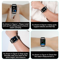 Reloj Inteligente S17 con Bomba de Aire, Monitor de Presión Arterial, Temperatura Corporal, ECG, Monitor de Actividad Física y Deportiva