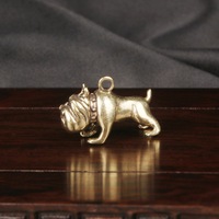 1 pièce Porte-clés chien de tauromachie en laiton, Figurine antique artisanale du chien du zodiaque, Accessoires faits main, Vente en gros