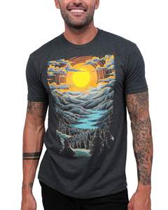 Camisetas Personalizadas de Manga Corta para Hombre, 100% Algodón, Estampado Espacial Psicodélico Vibrante, Moda de Verano para Festivales, Secado Rápido y Transpirable - Product Image 3