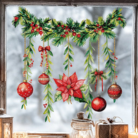 Fenêtre de Noël statique s'accroche autocollants de fenêtre électrostatique pour verre Double face réutilisable décoration de la maison décalcomanies amovibles