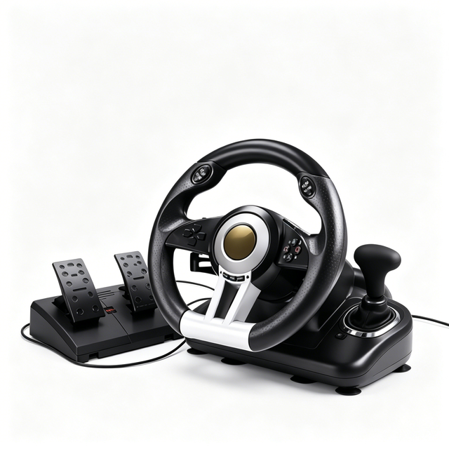 Bulk Order Steering Wheel Game Cars with Game Drive Steering Wheel and Pedals for Family Daily Racing Gaming Leisure Time