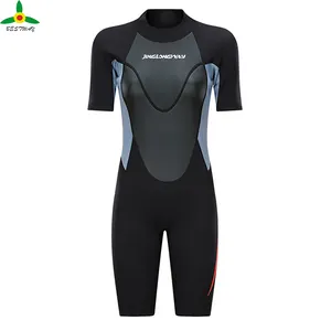 Combinaison humide une pièce courte pour femmes <span class=keywords><strong>maillot</strong></span> de <span class=keywords><strong>bain</strong></span> manches courtes combinaison de surf personnalisée en gros 2/2mm - Product Image 1