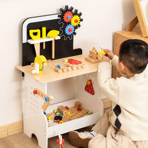 Banc à outils en <span class=keywords><strong>bois</strong></span> établi d'atelier avec ensemble d'outils jouet de banc de Construction en <span class=keywords><strong>bois</strong></span> pour garçons filles de 3 4 5 ans - Product Image 2