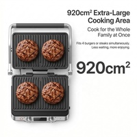 Grill de contact électrique professionnel 2300W, 6 tranches, presse à panini, grande plaque de cuisson, sans fumée, antiadhésif, céramique