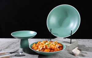2025 nuovo Set di stoviglie in ceramica verde All - in - <span class=keywords><strong>One</strong></span> squisito, consistenza liscia, ideale per cene in famiglia e al ristorante - Product Image 3