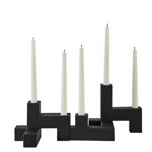 Modern Black Taper <b>Candle</b> Holder <b>Set</b> Handcrafted Eco-Friendly Durable Christmas <b>Candle</b> jar for Home & Table decor - Product Image 1