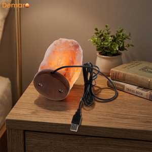 Lampe en sel rose de l'Himalaya 100% pur, de haute qualité, forme géométrique, mini lampe USB, technique de sculpture à la main, respectueuse de l'environnement, Feng Shui - Product Image 1