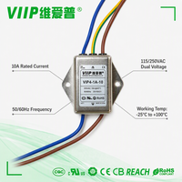 Filtre de puissance EMC haute performance VIIP VIP4-1A-10 10A à fils 115/250VAC à faible fuite pour driver LED et dispositifs auxiliaires pour énergies nouvelles