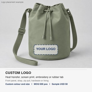 Bucket <b>Bag</b> Nylon Drawstring Mini Crossbody Women Round Base 18x20cm Lightweight Custom Logo - Product Image 4