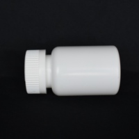 Flacon médical en plastique HDPE blanc 75ML pour emballage pharmaceutique de capsule de comprimé de pilule avec bouchon à vis CRC
