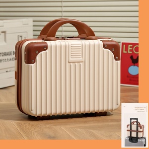 Estuche Clásico y Duradero para Cosméticos, Organizador de Maquillaje Portátil, Caja de Almacenamiento de Maquillaje de Viaje, <span class=keywords><strong>Maleta</strong></span> Pequeña, Mini Equipaje Resistente al Agua - Product Image 1