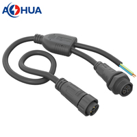 Câble de distribution en Y personnalisé pour conducteur, connecteurs électriques étanches mâle-femelle 3 broches, faisceau de câblage OEM ODM