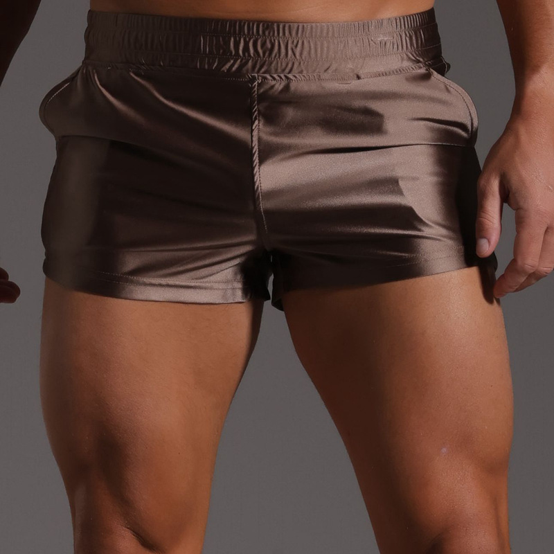 Pantalon capri en soie glacée marron 2217