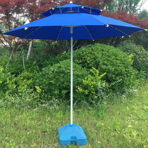 Sombrilla de Playa de 2.5 Metros con Doble Capa, Inclinación Giratoria, Apertura Manual, Varillas de Hierro, para Uso en Exteriores, Playa y Patio - Product Image 3