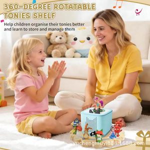 Wooden Round Magnetic Storage Rack Rotatable <b>Shelf</b> For Childrens Toys <b>Desktop</b> Display Stand - Product Image 3