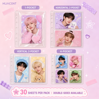 Classeur A5 personnalisé pour cartes photo et cartes d'art, rechargeable, 6 anneaux, transparent, sans acide, pour collection Kpop et Fandom