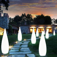 Lampe de paysage créative d'extérieur, décoration de pelouse, lampe LED debout, batterie rechargeable, lumière en forme de goutte d'eau, décoration de jardin LED