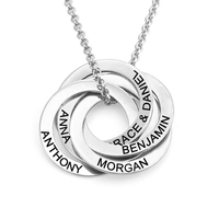 Collier Minimaliste Gravé en Acier Inoxydable Plaqué Or pour Enfants, Pendentif Personnalisé à 3 Cercles Connectés, Bijoux de Dropshipping
