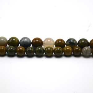 Bestone Cuentas sueltas Cuentas de piedra Cuentas redondas Ocean Jasper para hacer joyas DIY Diseños creativos - Product Image 2