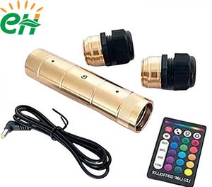 Source de lumière LED cylindrique suspendue argentée à contrôle RF 7W 12V pour voiture, utilisée pour rideau de fibres optiques à eau dure, indice de protection IP68 - Product Image 1