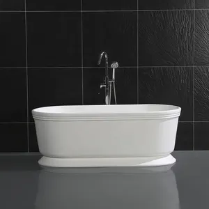 环保固体表面独立式浸泡人造石浴室浴缸