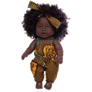 Poupées de bébé réalistes en vinyle de <span class=keywords><strong>12</strong></span> pouces, nouveau-né africain noir, mignonnes, avec des cheveux bouclés, 2024 - Product Image 5