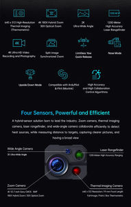 Cámara con Gimbal ZT30 4K 8MP con Seguimiento por IA para Drones UAV, UGV, USV, Zoom Híbrido 180X y Zoom Óptico 30X, Cámara con Imagen Térmica - Product Image 6