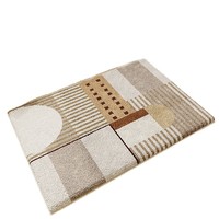 Tapis de sol rectangulaire en fausse fourrure de cachemire au design géométrique simple, absorbant, pour la maison et la salle de bain, lavable en machine