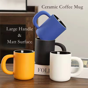 Taza de Cerámica Personalizada con Logotipo, Interior Esmaltado en Azul Mate, Amarillo, Blanco o Negro, para Té, Agua o Café, con Asa Grande - Product Image 2
