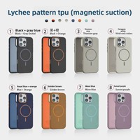 Coque de téléphone de luxe antichoc en TPU souple à texture litchi avec anneau magnétique intégral pour iPhone 12 13 14 15 16 17 Pro Max Plus