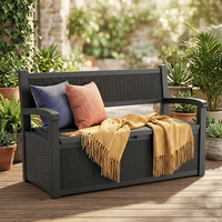 Banc de rangement extérieur de 100 gallons, boîte de rangement pour coussins de jardin, outils, fournitures de jardin et de piscine