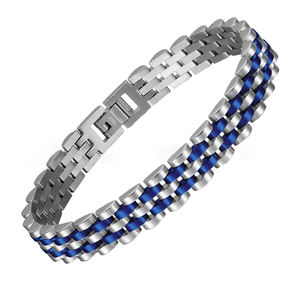 <span class=keywords><strong>Bracelet</strong></span> à lunette réglable à la mode de 21cm OTAN lien à cinq couches Style Hip Hop plaqué or/argent en acier inoxydable papillon bouddhisme - Product Image 4