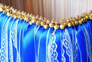 Baguettes de <span class=keywords><strong>mariage</strong></span> en dentelle bleue avec rubans et clochettes, baguettes de fée en soie, rubans de sortie de <span class=keywords><strong>mariage</strong></span> pour événements festifs - Product Image 6