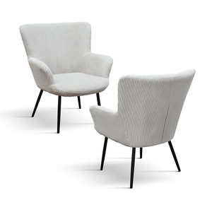 Fauteuil Tweety Bird en velours gris clair avec base en métal pour salon intérieur - Product Image 2