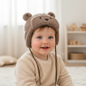 Çocuklar için Ayı Kulaklı Polar Kapüşonlu Şapka, Çikolata Kahverengi Polar 3D Kulaklı Şapka, Çene Bağlantılı, Sevimli ve Sıcak, Kış Oyunları İçin Uygun - Product Image 4