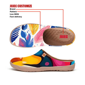 Mules personalizados para zapatos de mujer, zapatillas planas sin cordones, zapatos ligeros transpirables para caminar, caja de punta ancha descalza, suela de caída cero - Product Image 4