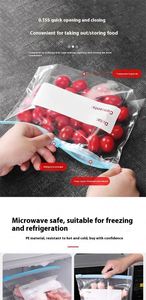 Food Grade Plastic Zipper <b>Sliding</b> Lock Bag Thickened Sealed Preservation for Refrigerator Frozen Grain Storage Widened Design - Product Image 6