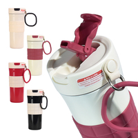 Gobelet isotherme en acier inoxydable écologique personnalisé de 20 oz pour le bureau, portable pour l'extérieur, avec paille pour couple, vente en gros