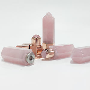Bouteille en cristal pour huile essentielle, 1 pièce, forme de pierre précieuse, quartz, rose, nouveau produit - Product Image 6